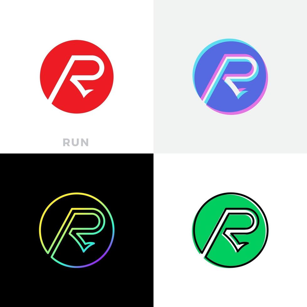 einfaches buchstabe r logo vektor