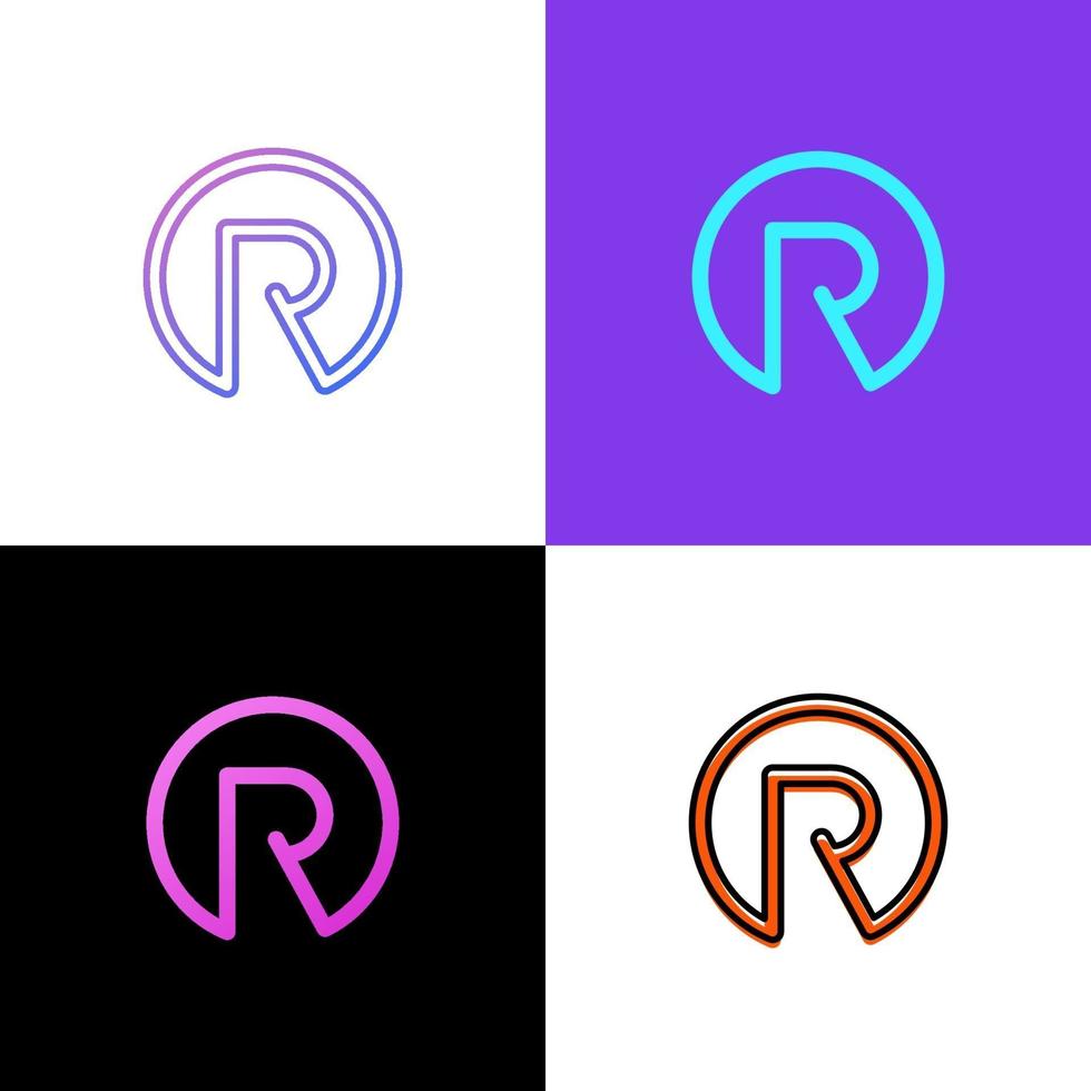 enkel bokstav r logotyp vektor