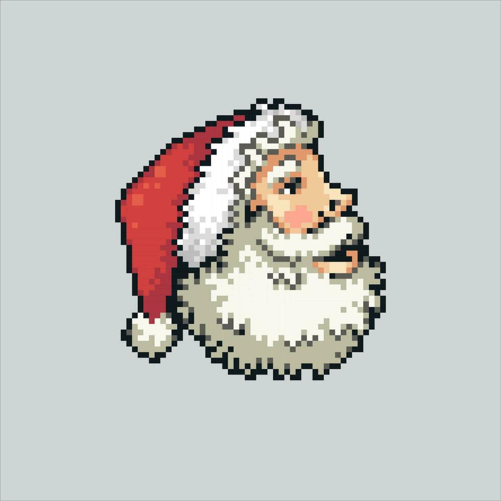 Pixel Kunst Illustration Santa Klaus. pixelig Weihnachten Weihnachtsmann. Weihnachten Santa claus pixelig zum das Pixel Kunst Spiel und Symbol zum Webseite und Video Spiel. alt Schule retro. vektor