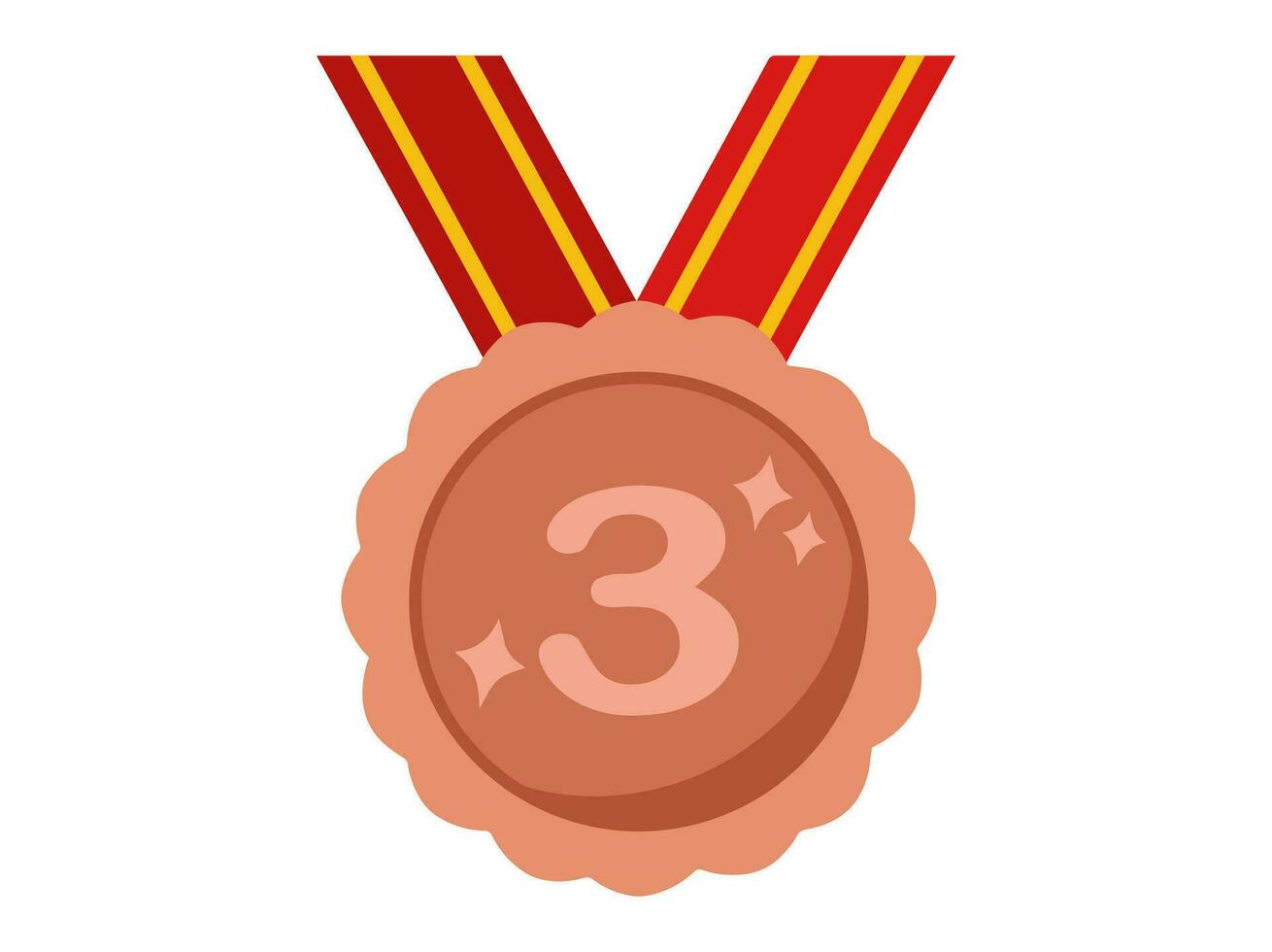Bronze- Medaille 3 .. Platz Belohnung vektor