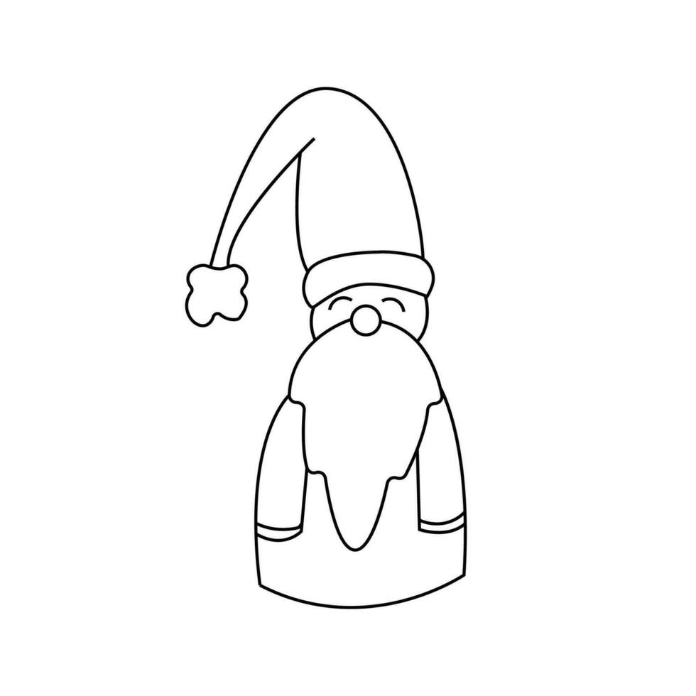 jul tomte. vektor illustration i klotter stil.