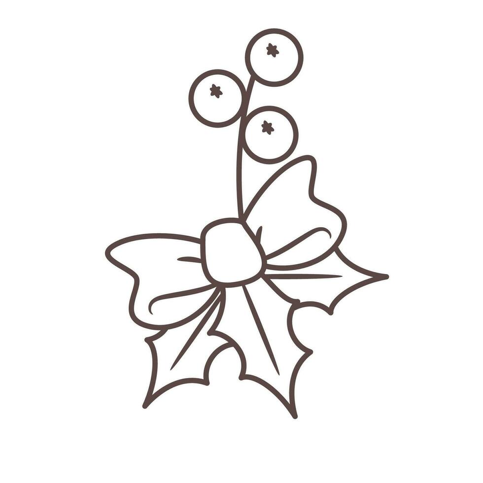 vektor illustration av jul rosett med järnek bär. isolerat symbol av vinter- och ny år evenemang