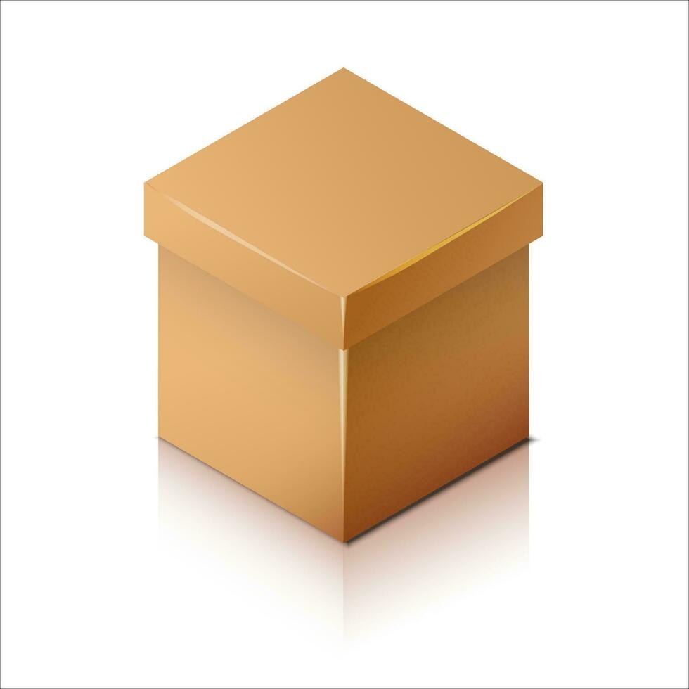 isometrisch Karton Verpackung Kasten. 3d realistisch Symbole. Vektor Illustration