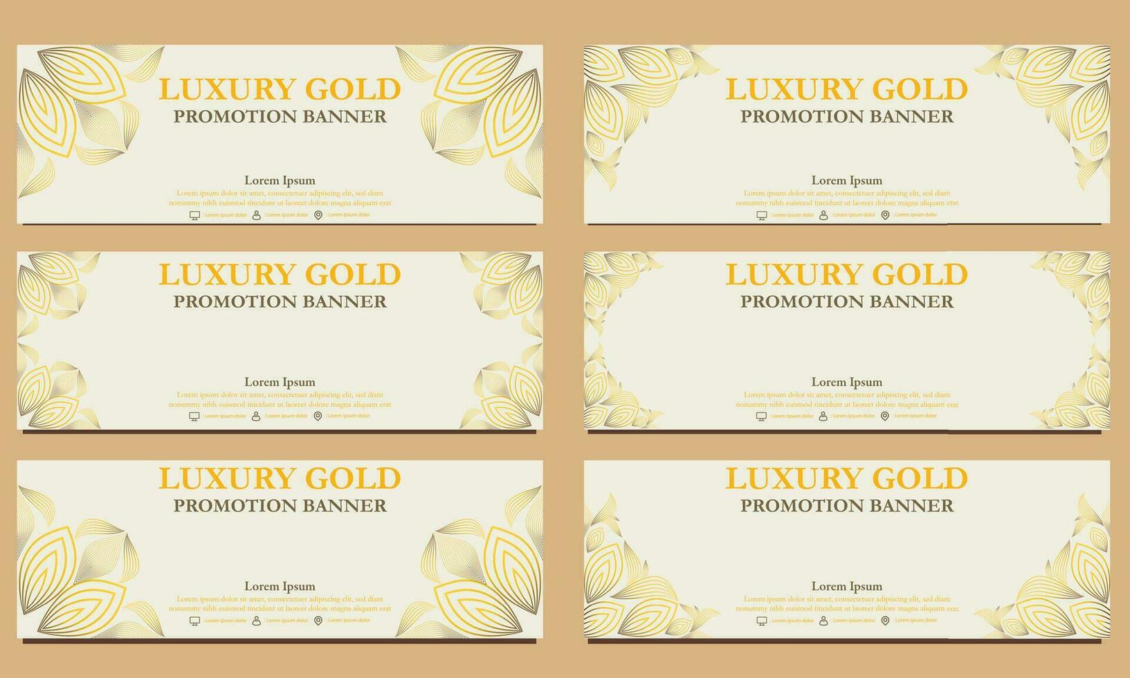 Luxus Gold horizontal Banner Vorlage. geeignet zum Netz Banner, Banner und Internet Anzeigen vektor