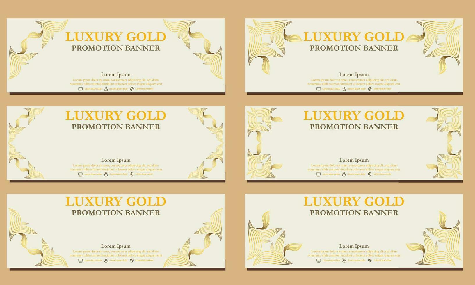 Luxus Gold horizontal Banner Vorlage. geeignet zum Netz Banner, Banner und Internet Anzeigen vektor