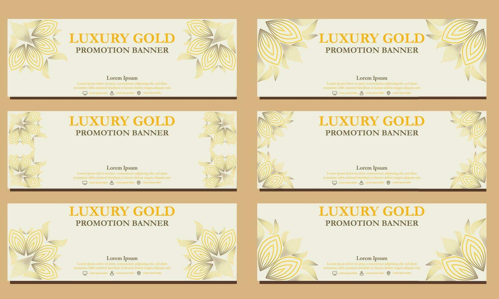 Luxus Gold horizontal Banner Vorlage. geeignet zum Netz Banner, Banner und Internet Anzeigen vektor