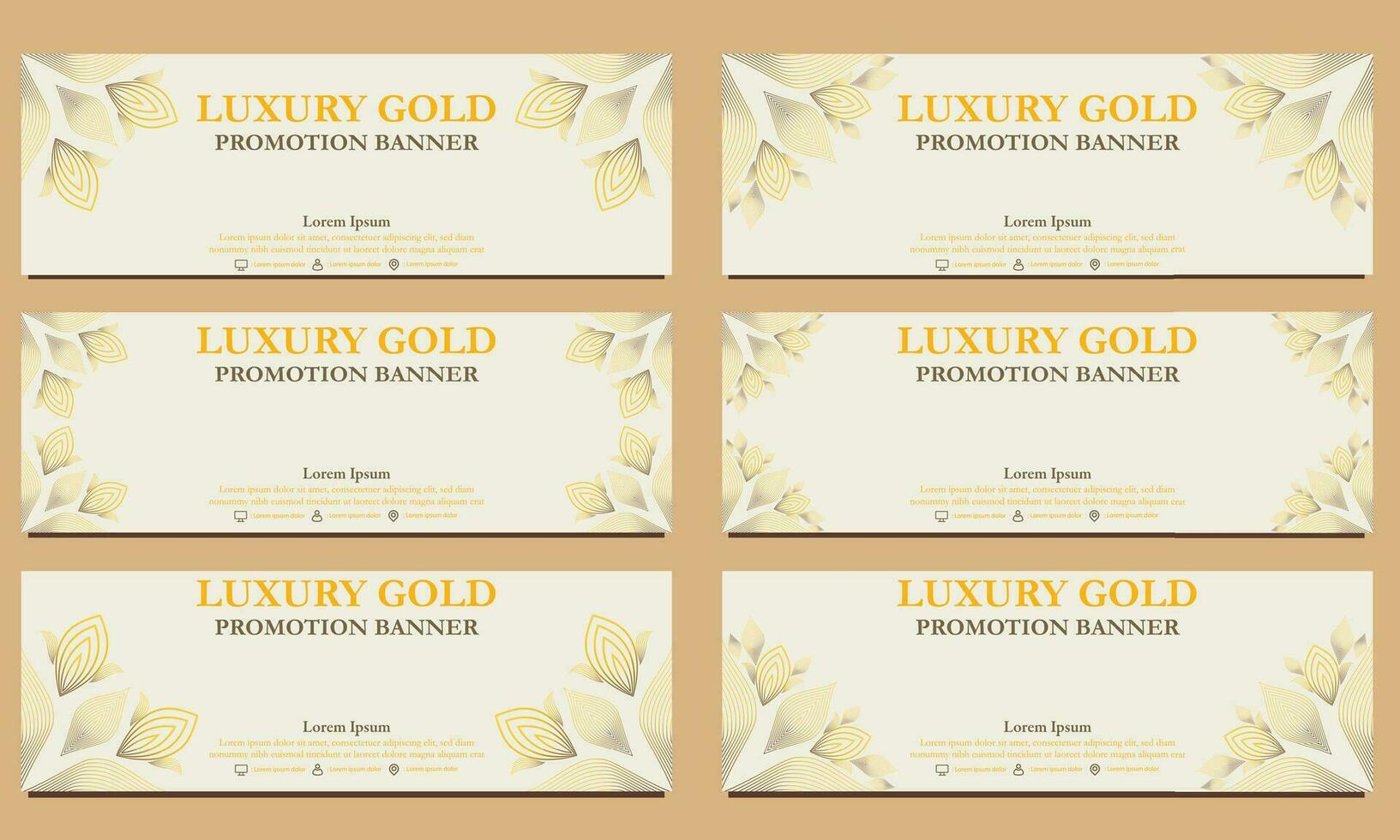 Luxus Gold horizontal Banner Vorlage. geeignet zum Netz Banner, Banner und Internet Anzeigen vektor