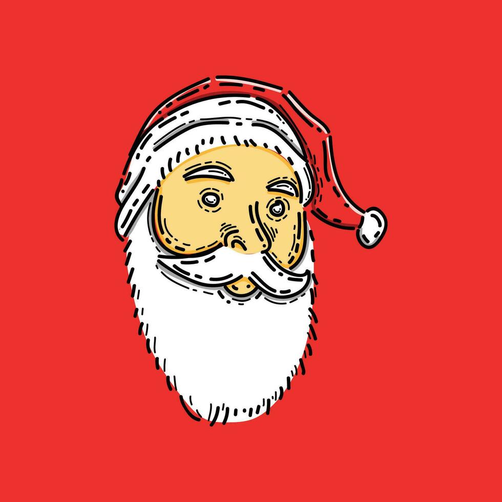 Santa Kopf Clip Art Design Vektor Illustration