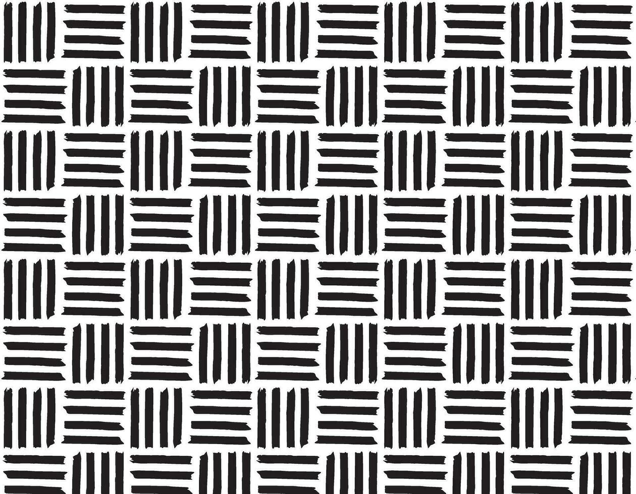 mönster randig fyrkant sömlös mönster på en transparent bakgrund, svart och vit abstraktion för textil- och papper design. minimalistisk mönster med regelbunden mosaik- strukturera vektor