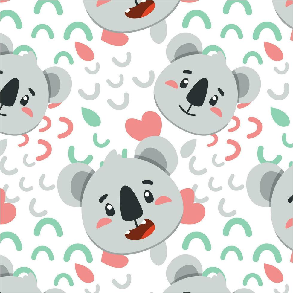 koala mönster, vektor grafik för din design, söt djur- ansikte