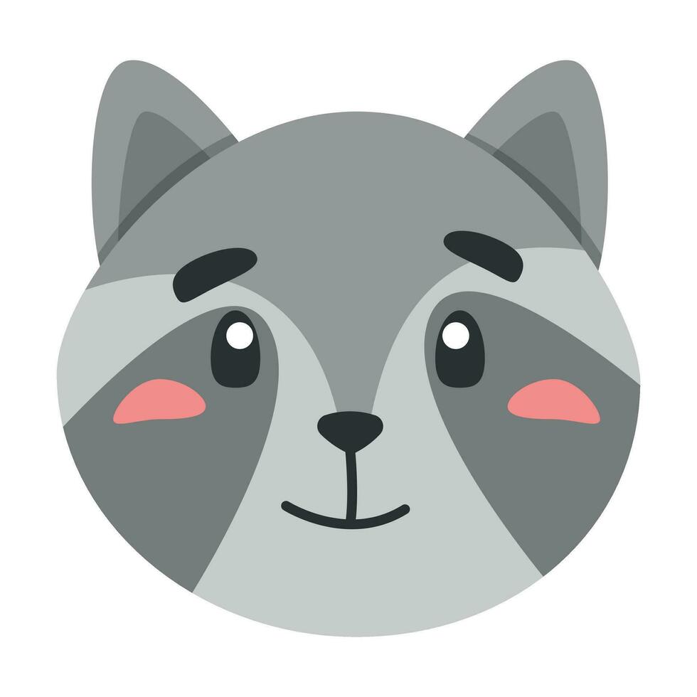 söt djur- racoon ikon, platt illustration för din design platt stil vektor