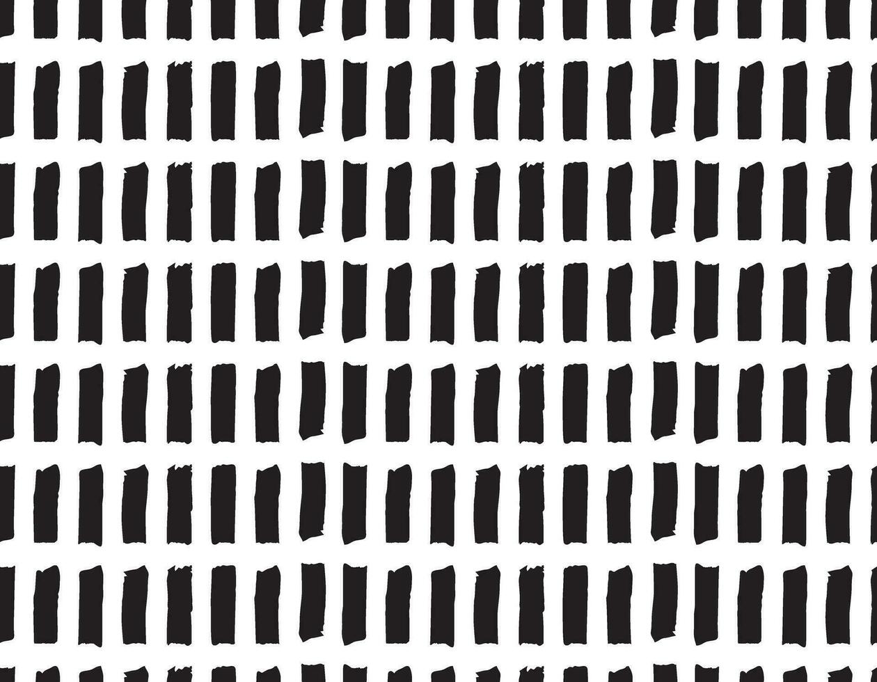 mönster svart rektanglar skiss på en transparent bakgrund, svart geometrisk element dragen förbi hand. modern abstrakt design för skriva ut och textil- vektor