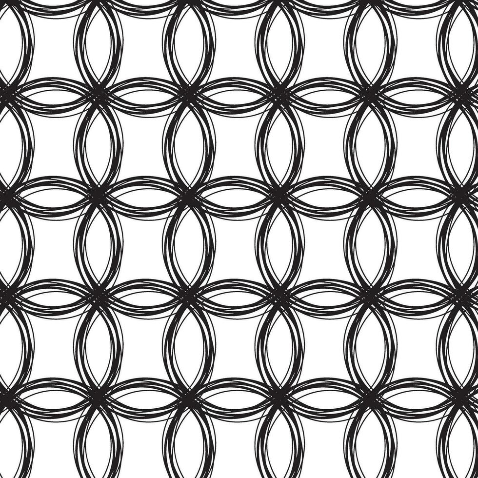 Muster schwarz Kreise skizzieren symmetrisch auf ein transparent Hintergrund, schwarz geometrisch Element gezeichnet durch Hand. modern abstrakt Design zum drucken und Textil- vektor