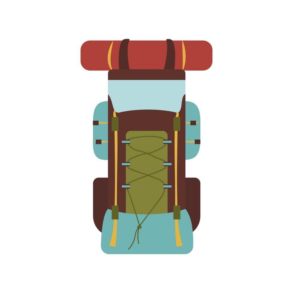 vandringsryggsäck för resor och semester. sommarturistartikel vektor