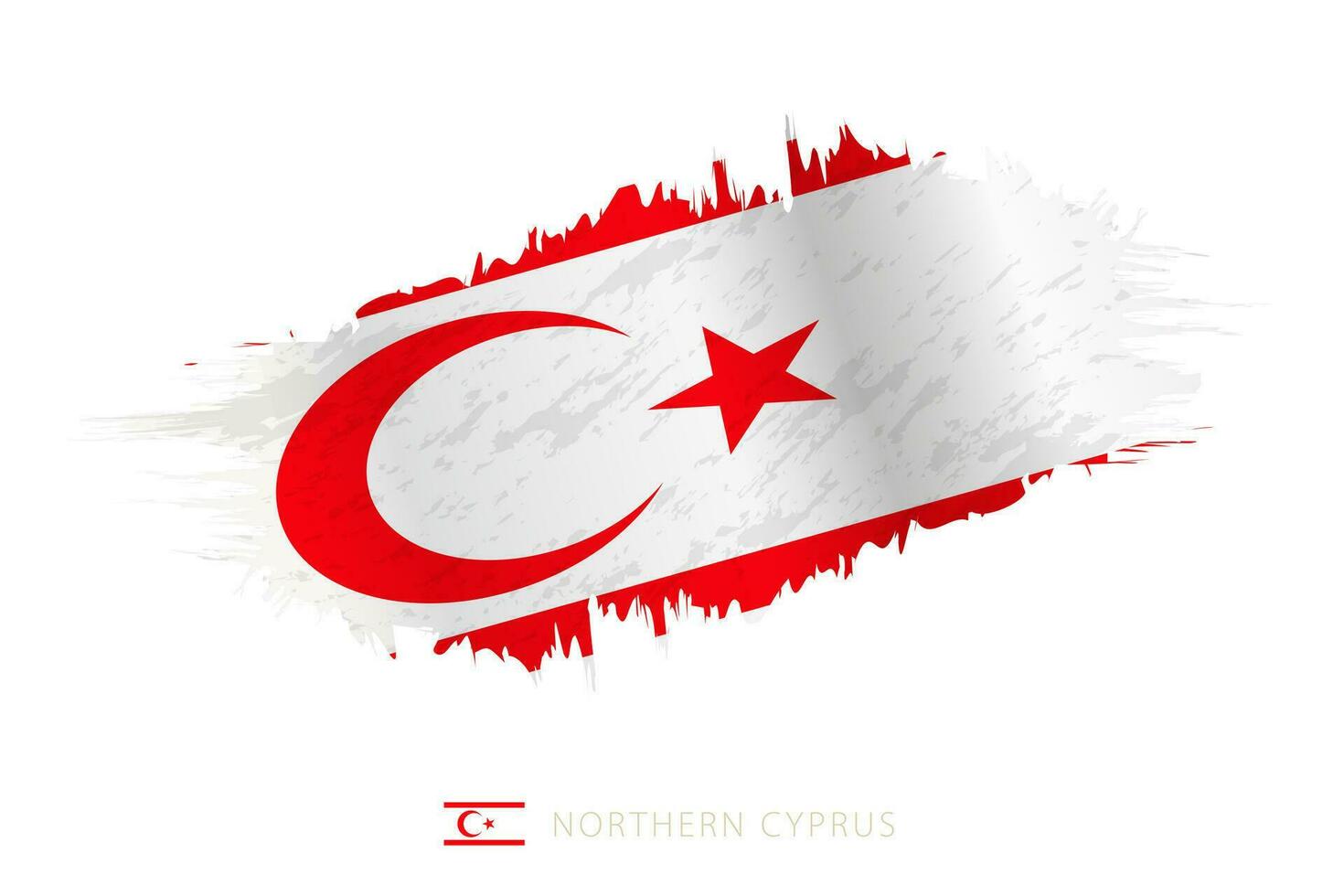 gemalt Pinselstrich Flagge von Nord Zypern mit winken Wirkung. vektor