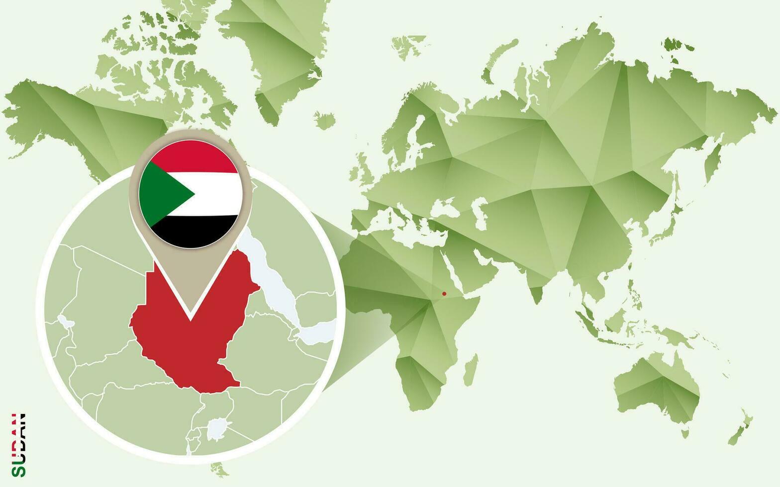 infographic för Sudan, detaljerad Karta av sudan med flagga. vektor