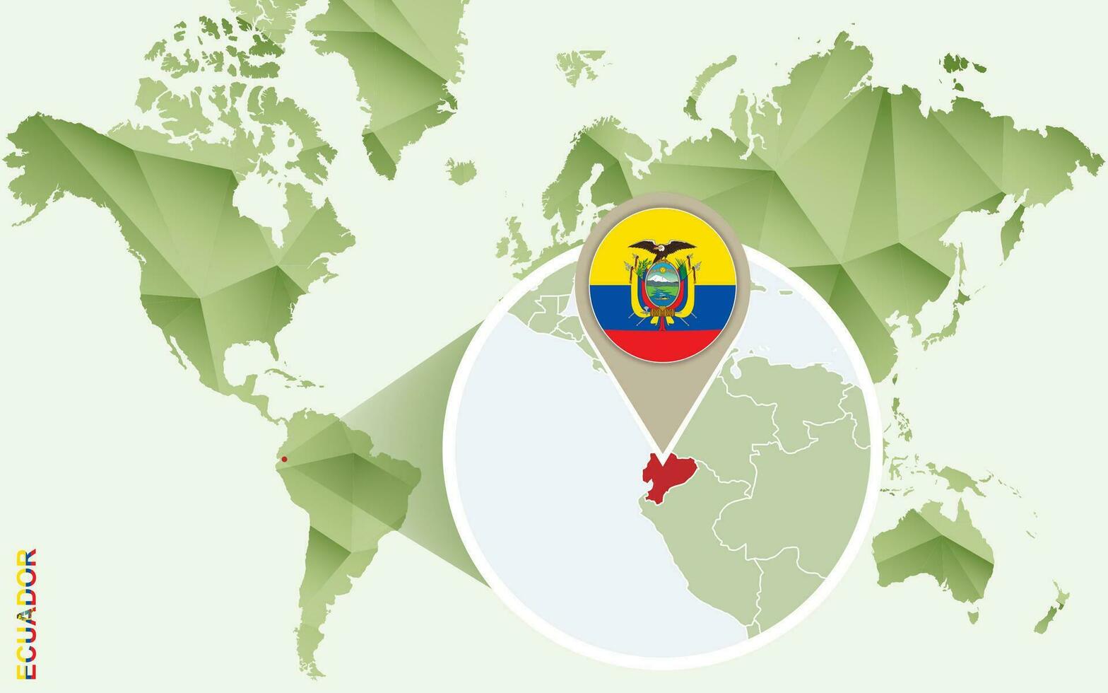 infographic för ecuador, detaljerad Karta av ecuador med flagga. vektor