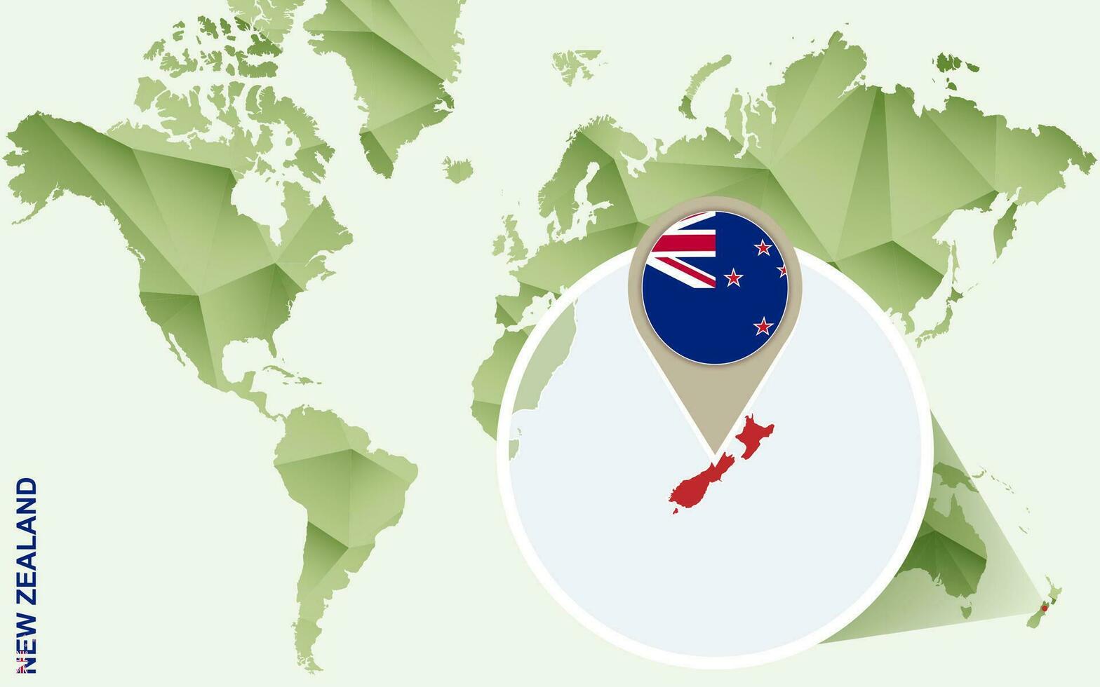 infographic för ny Zeeland, detaljerad Karta av ny zealand med flagga. vektor