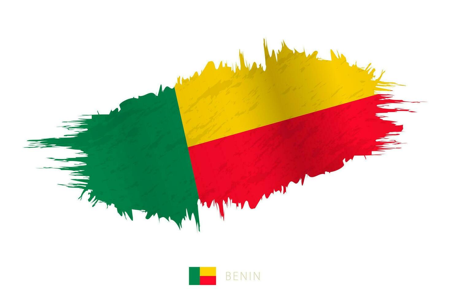 målad penseldrag flagga av benin med vinka effekt. vektor