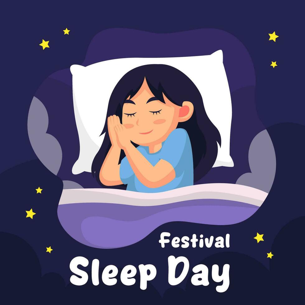 Festival von Schlaf Tag Tag Illustration Vektor Hintergrund. Vektor eps 10