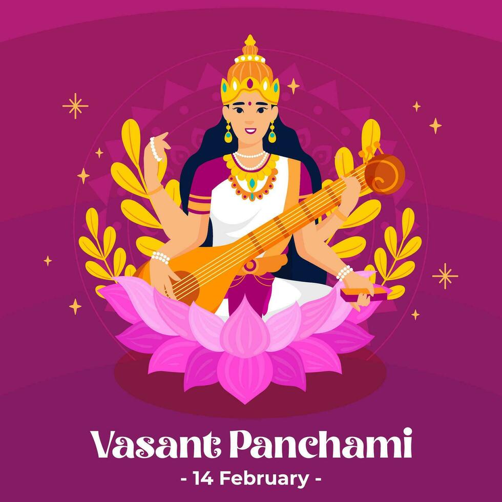 glücklich Vasant Panchami Tag. das Tag von Indien Vasant Panchami Tag Illustration Vektor Hintergrund. Vektor eps 10