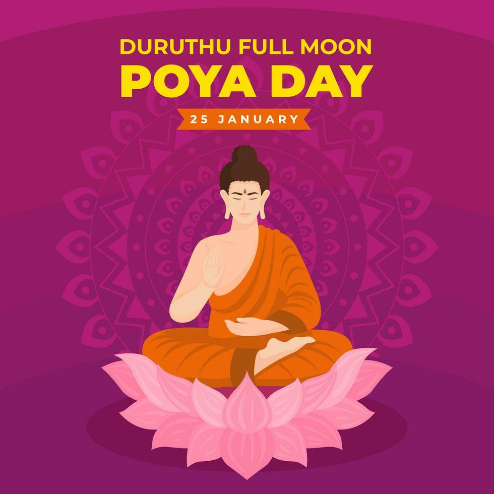 duruthu full måne poya dag. de dag av Sri Lanka illustration vektor bakgrund. vektor eps 10