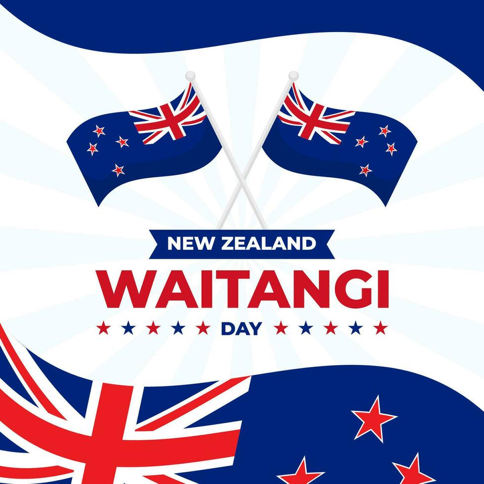 glücklich Waitangi Tag. das Tag von Neu Neuseeland Waitangi Tag Illustration Vektor Hintergrund. Vektor eps 10