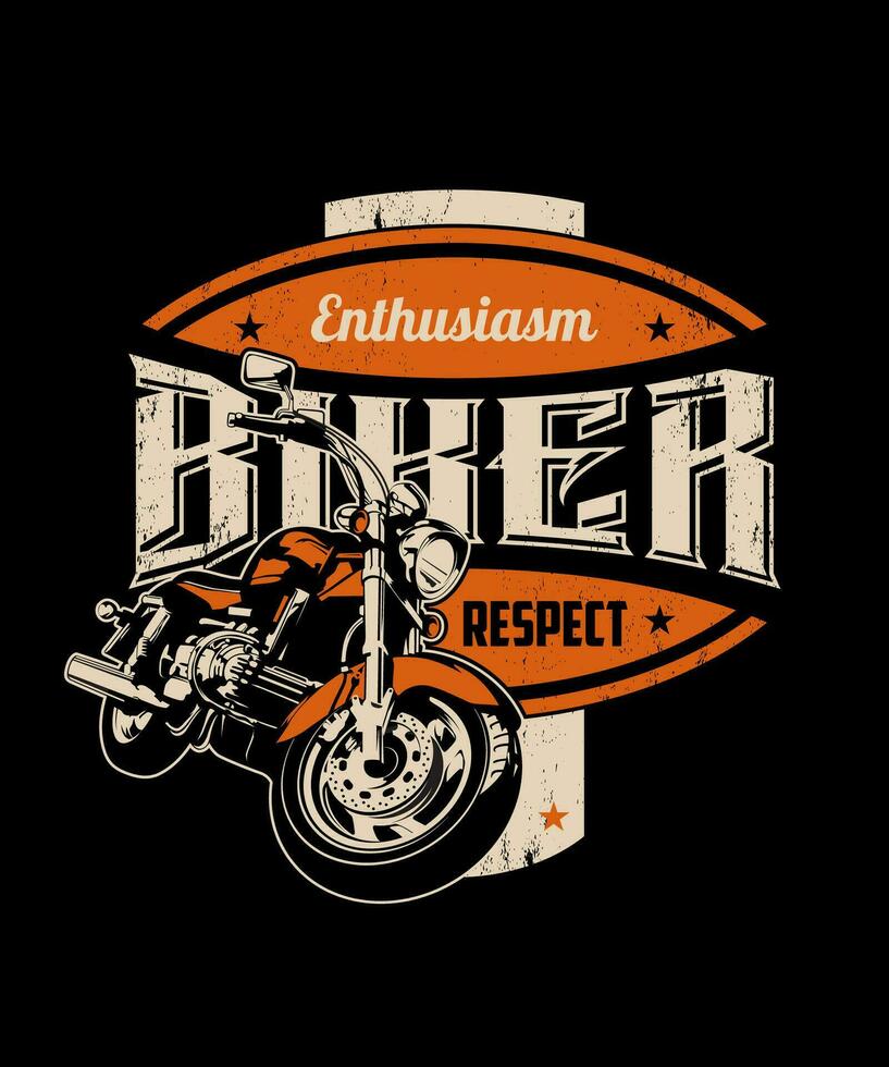 Begeisterung Biker Respekt Jahrgang Vektor T-Shirt Design