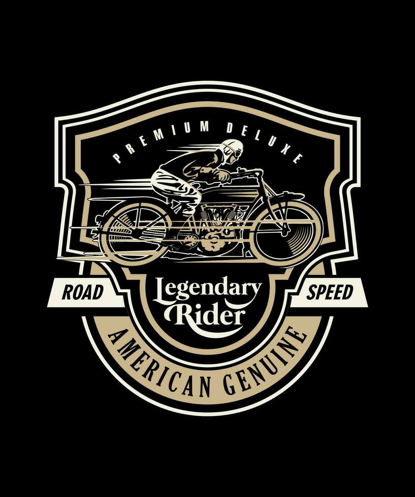 legendär Fahrer Jahrgang Vektor T-Shirt Design