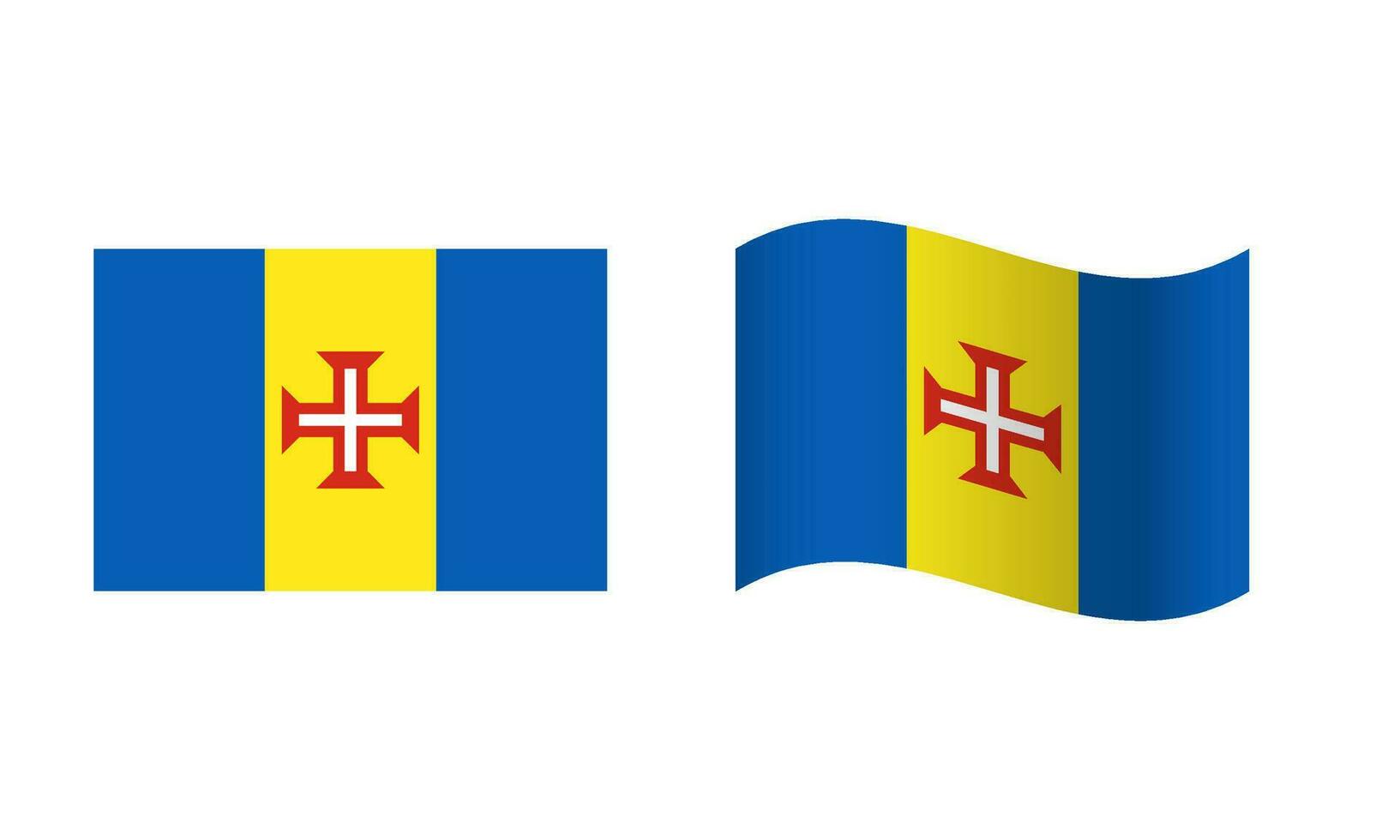 Rechteck und Welle Madeira Flagge Illustration vektor