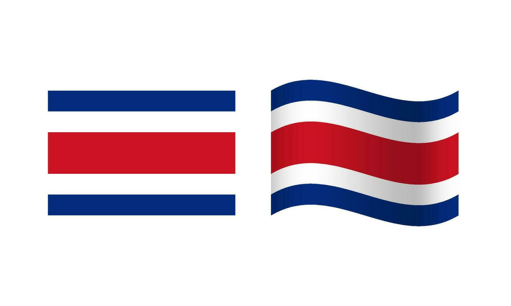 Rechteck und Welle Costa Rica Flagge Illustration vektor
