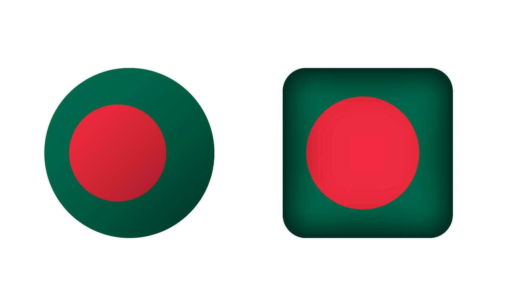 eben Platz und Kreis Bangladesch National Flagge Symbole vektor