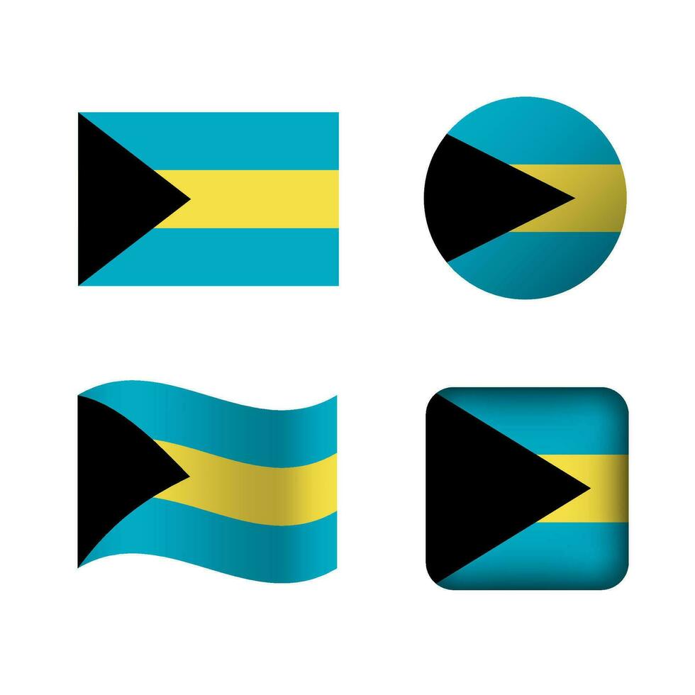Vektor Bahamas National Flagge Symbole einstellen