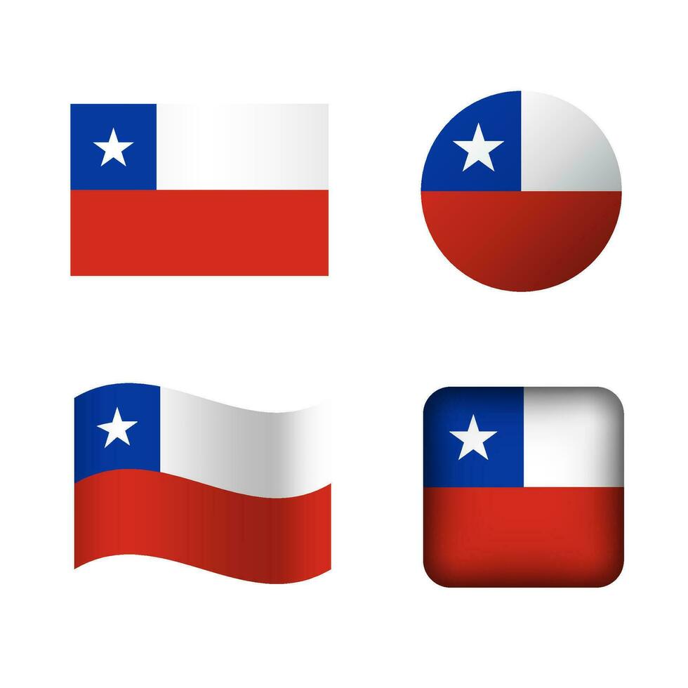 Vektor Chile National Flagge Symbole einstellen