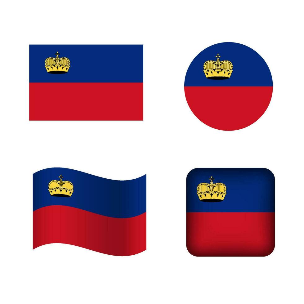 Vektor Liechtenstein National Flagge Symbole einstellen