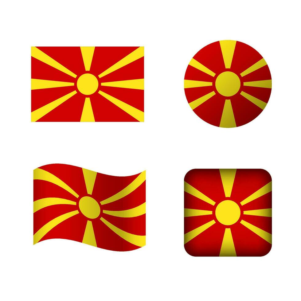 vektor macedonia nationell flagga ikoner uppsättning