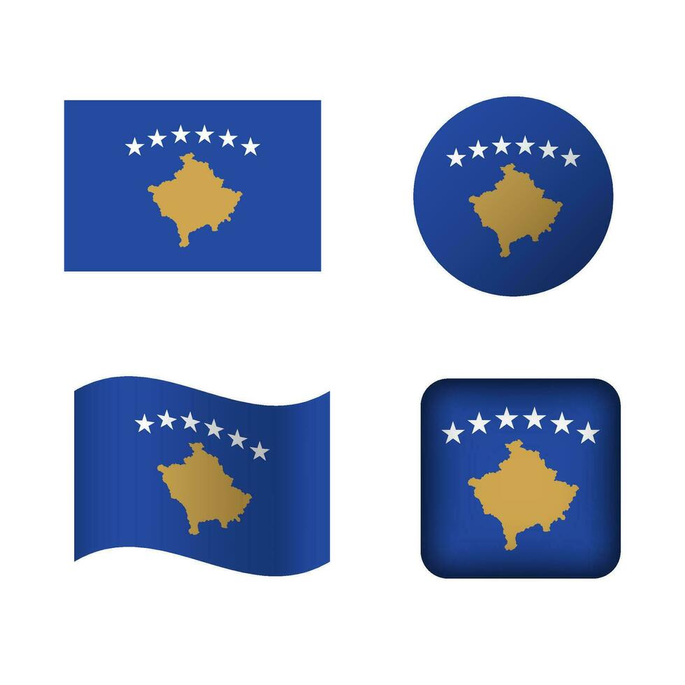 vektor kosovo nationell flagga ikoner uppsättning