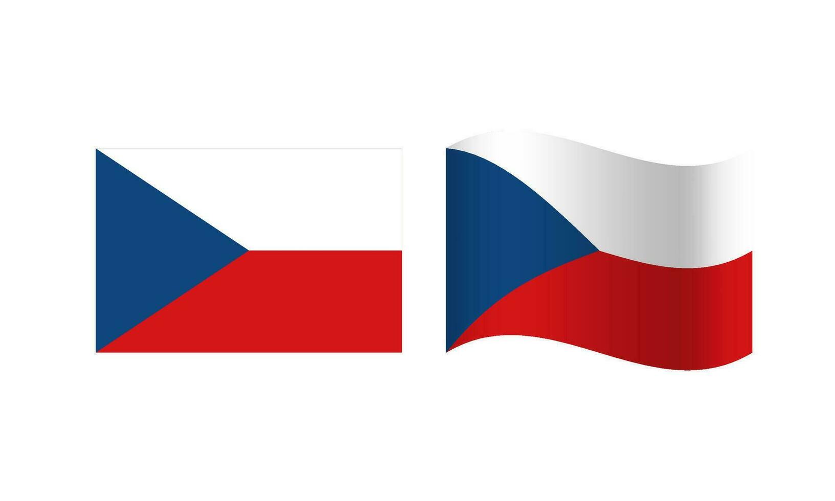 rektangel och Vinka tjeck republik flagga illustration vektor