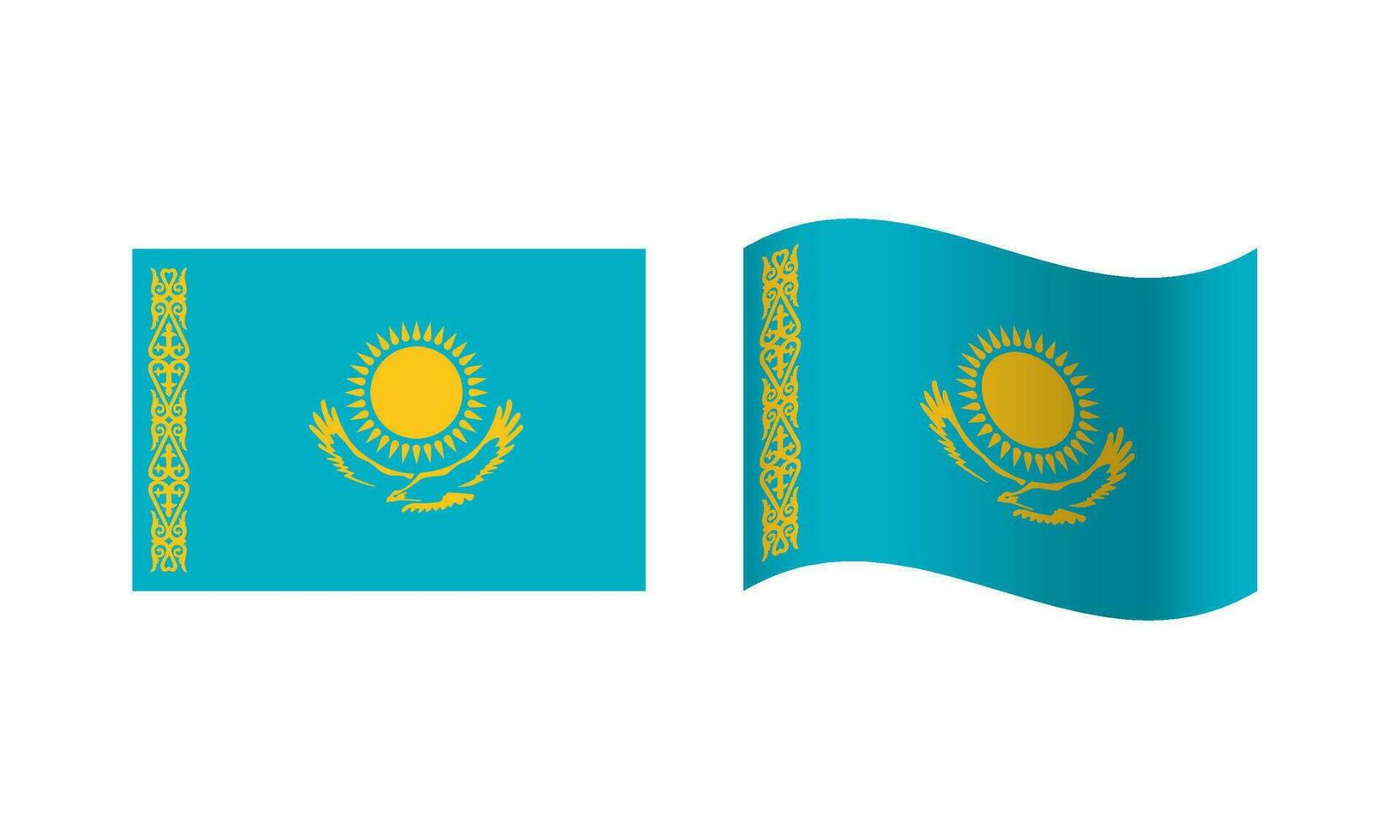 rektangel och Vinka kazakhstan flagga illustration vektor