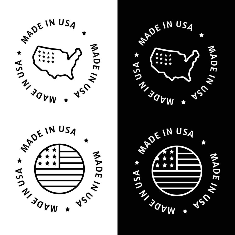 ein Symbol Darstellen Produkte gemacht im das vereinigt Zustände, betonen Handwerkskunst, amerikanisch Qualität, das kreisförmig USA Siegel, und Stolz im amerikanisch Herstellung. vektor