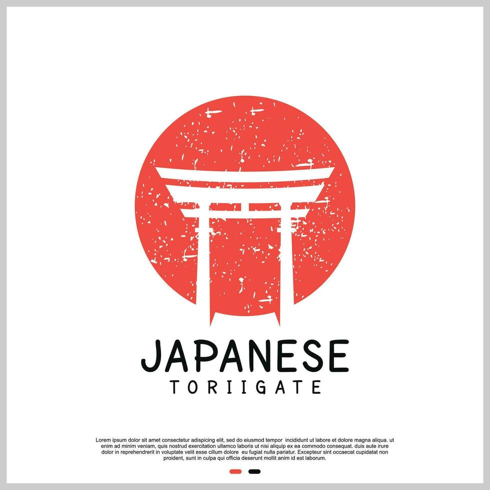 japansk toriien Port logotyp design mall med kreativ begrepp premie vektor