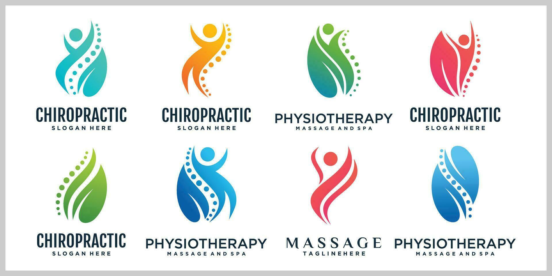 Physiotherapie Logo Design Vorlagen kreativ Konzept Prämie Vektor