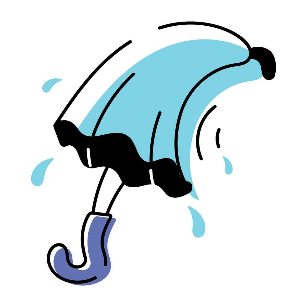 Hier ein Hand gezeichnet Symbol abbilden Regen Regenschirm vektor