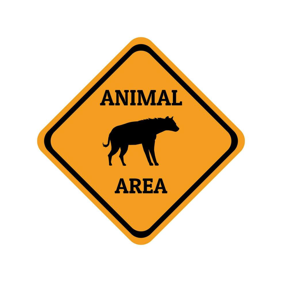 Hyäne Tier Warnung der Verkehr Zeichen eben Design Vektor Illustration