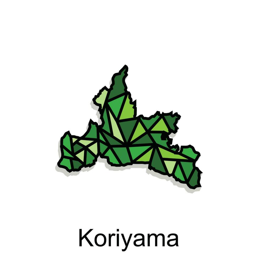 Karte Stadt von Koriyama Design, hoch detailliert Vektor Karte - - Japan Vektor Design Vorlage, geeignet zum Ihre Unternehmen