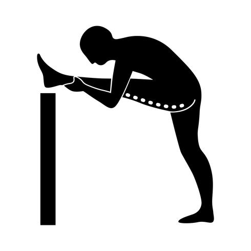 Stretching-Übungs-Icon zum Dehnen der Oberschenkel und Abduktoren. vektor