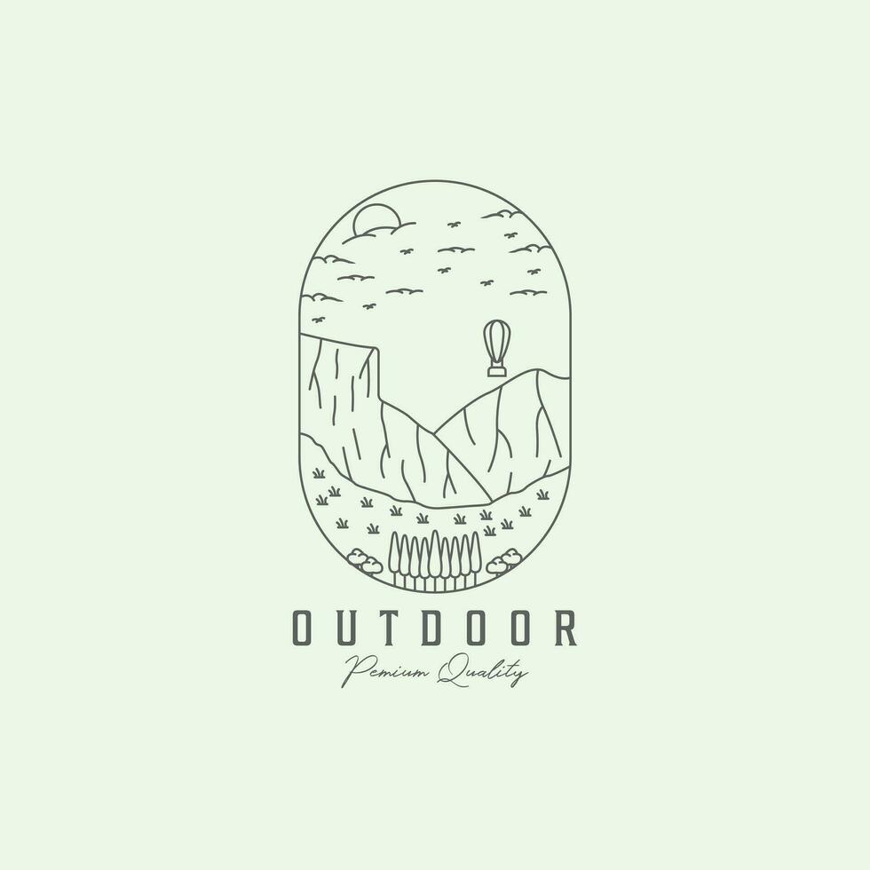 Abenteuer draussen Natur Logo minimalistisch Illustration Design Linie Kunst Symbol vektor