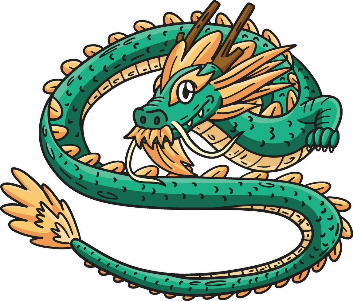 Jahr von das Drachen fliegend Drachen Karikatur Clip Art vektor