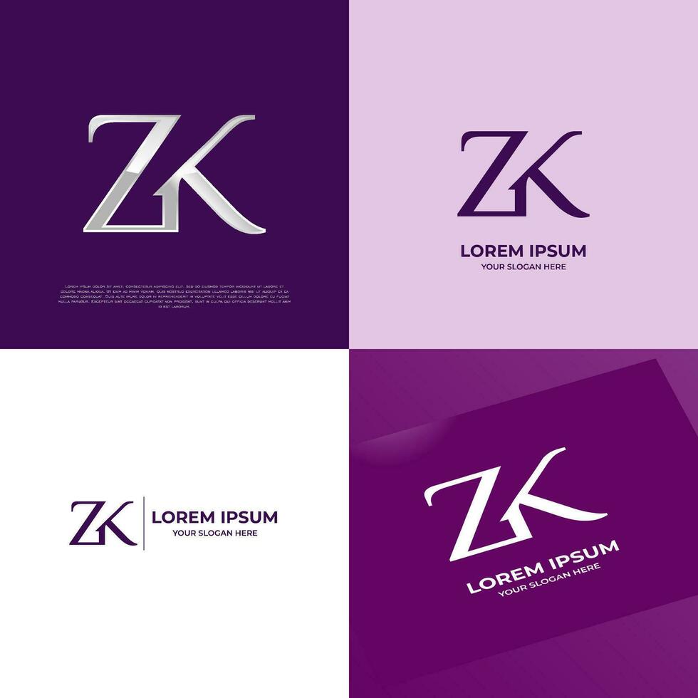 zk Initiale modern Typografie Emblem Logo Vorlage zum Geschäft vektor