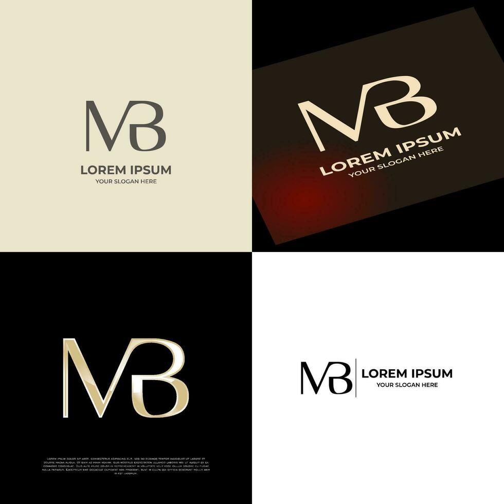mb första modern lyx logotyp mall för företag vektor
